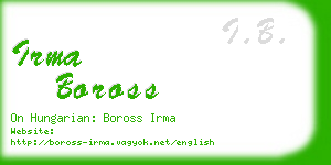 irma boross business card